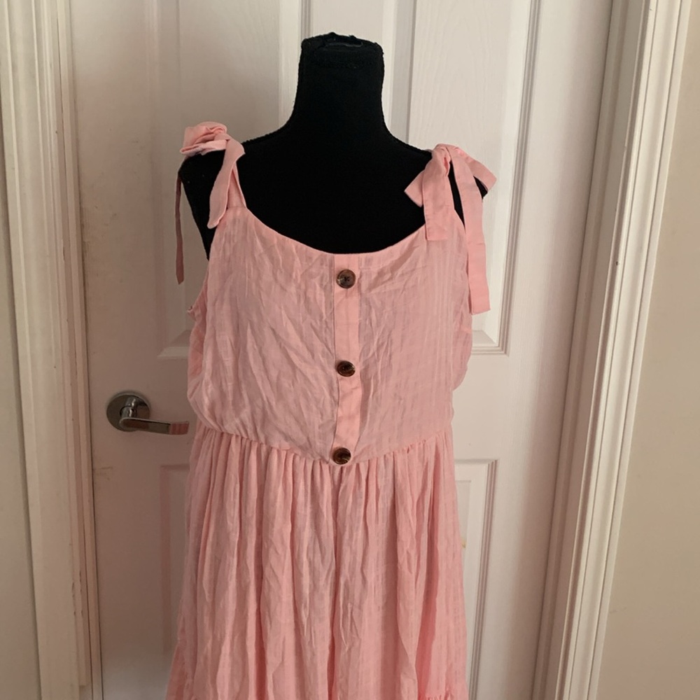 Torrid Pink Boho Button Down Spaghetti Strap Summ… - image 2